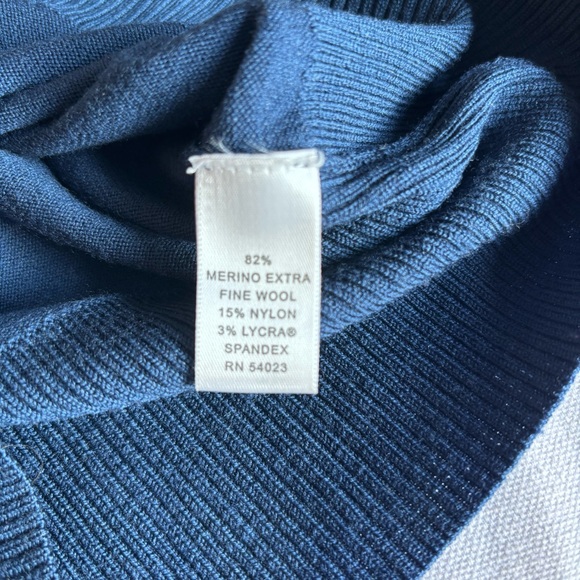 BR BANANA REPUBLIC I US S Extra Fine Italian Merino Wool Cardigan I Blue - Picture 6 of 9